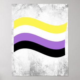 Póster Bandera Ondeante NoBinaria