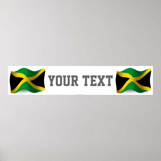 Póster Bandera onduladora de Jamaica (Frente)