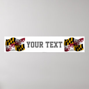 Póster Bandera onduladora de Maryland