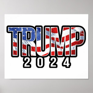 Póster Bandera onduladora de Trump 2020