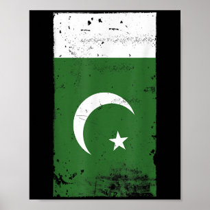 Póster Bandera Pakistán País del Orgullo Nacional Paquist