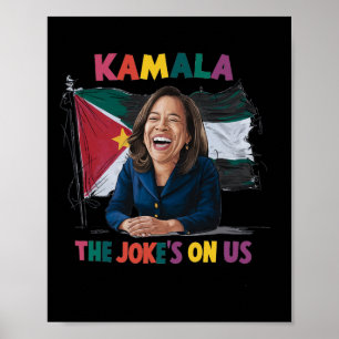 Póster Bandera Palestina Anti Kamala Harris