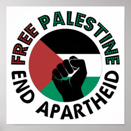 Póster Bandera Palestina del Apartheid