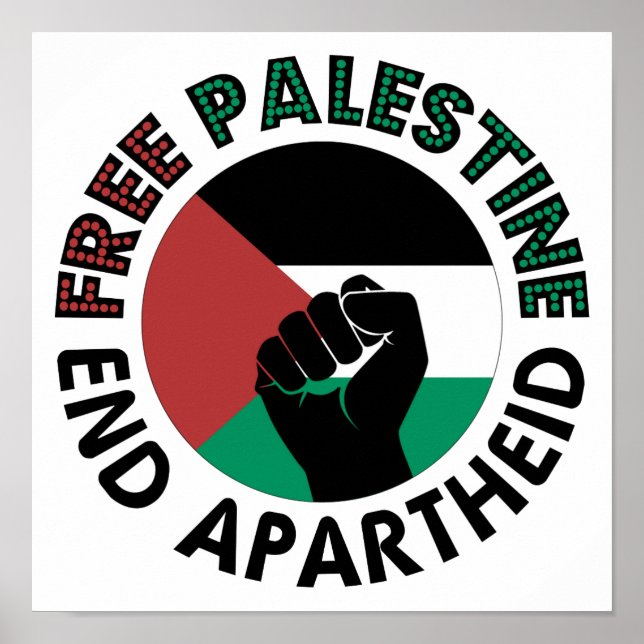 Póster Bandera Palestina del Apartheid (Frente)