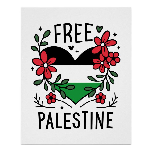 Póster Bandera palestina libre (Anverso)