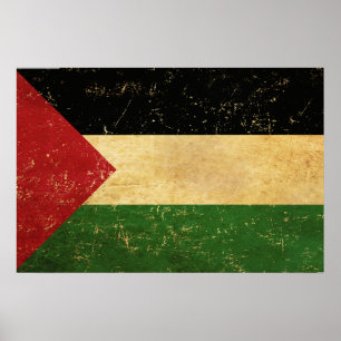 Póster Bandera palestina vintage