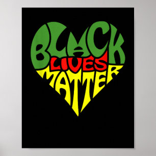 Póster Bandera Panafricana de Black Lives Matter Heart Gr