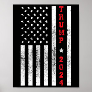 Póster Bandera Patriótica 4 De Julio De Trump 2024