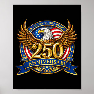 Póster Bandera Patriótica Águila Freedom Crest 4 de julio