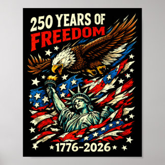 Póster Bandera Patriótica Águila Libertad 1776-2026 250 A