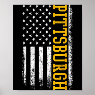 Póster Bandera patriótica americana de Ttsburgh EE. UU. D