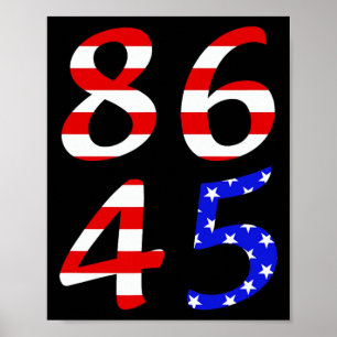Póster Bandera patriótica anti Trump 86 45 en dificultade