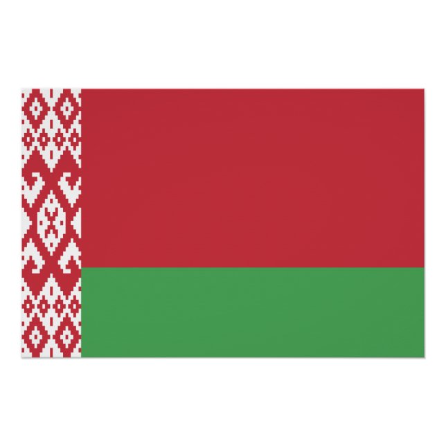 Póster Bandera patriótica bielorrusa (Anverso)