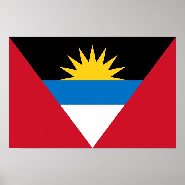 Póster Bandera Patriótica de Antigua y Barbuda (Frente)