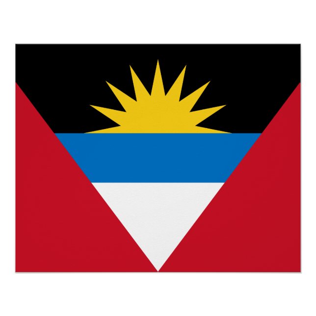 Póster Bandera Patriótica de Antigua y Barbuda (Anverso)