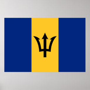 Póster Bandera Patriótica de Barbados