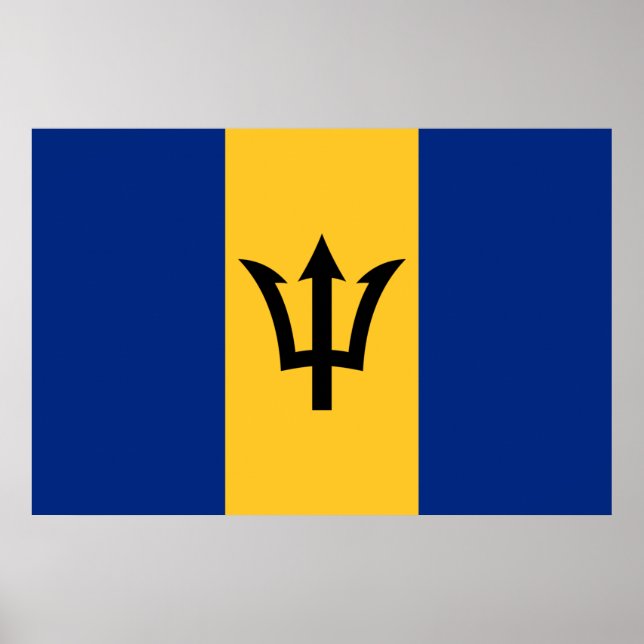 Póster Bandera Patriótica de Barbados (Frente)