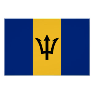 Póster Bandera Patriótica de Barbados