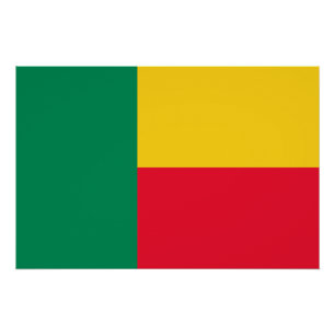 Póster Bandera patriótica de Benín