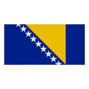 Póster Bandera Patriótica de Bosnia Herzegovina