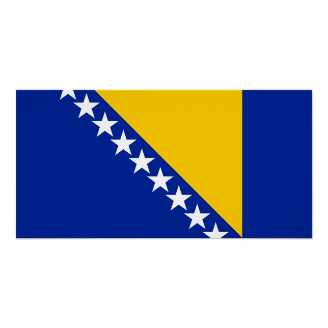 Póster Bandera Patriótica de Bosnia Herzegovina (Anverso)