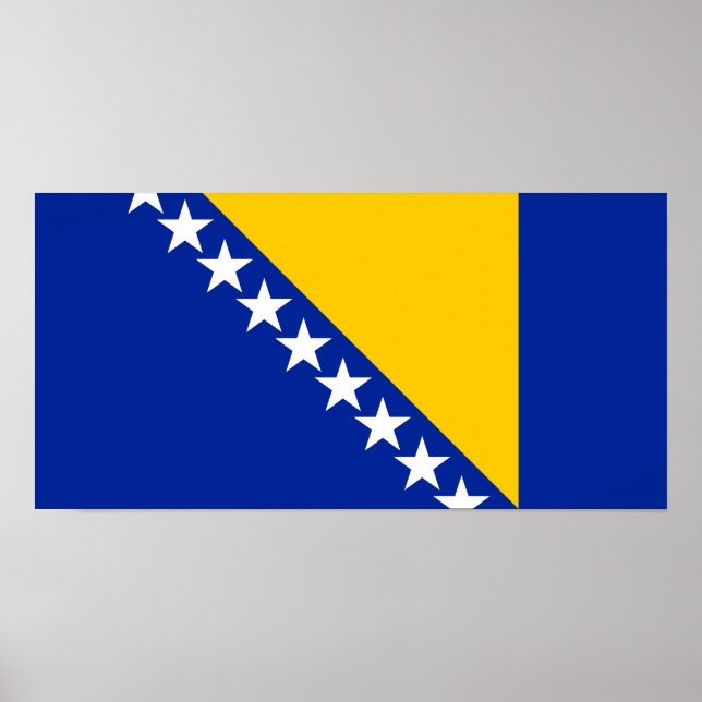 Póster Bandera patriótica de Bosnia Herzegovina (Frente)