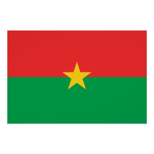 Póster Bandera patriótica de Burkina Faso