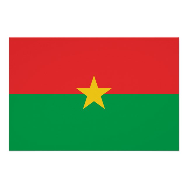 Póster Bandera patriótica de Burkina Faso (Anverso)