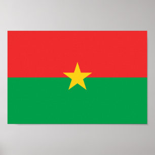 Póster Bandera patriótica de Burkina Faso