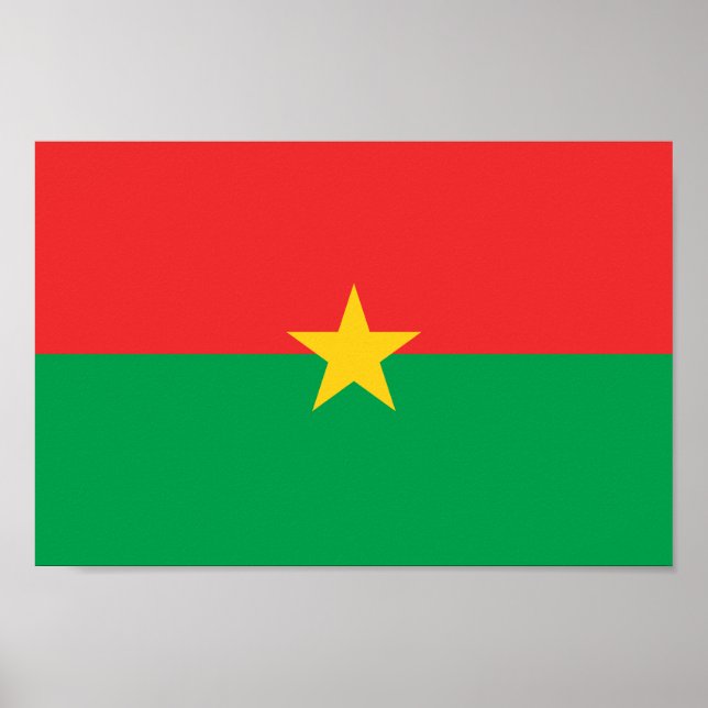 Póster Bandera patriótica de Burkina Faso (Frente)