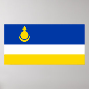 Póster Bandera Patriótica de Buryatia