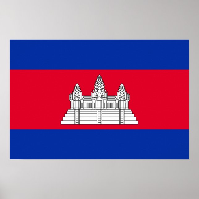 Póster Bandera Patriótica De Camboya (Frente)
