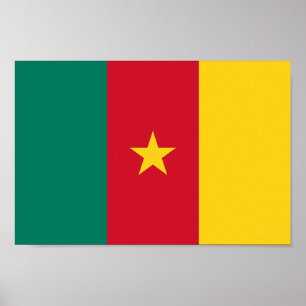 Póster Bandera patriótica de Camerún