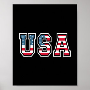 Póster Bandera Patriótica De Estados Unidos 4 De Julio Pa