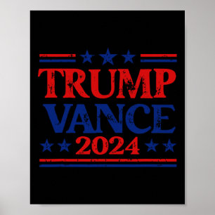 Póster Bandera Patriótica De Trump Vance 2024 Estrellas D
