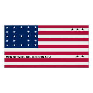 Póster Bandera Patriótica del Atolón Bikini