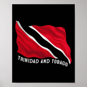 Póster Bandera patriótica desgastada de Trinidad y Togo T