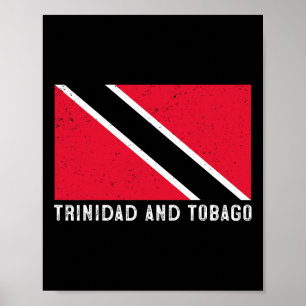 Póster Bandera patriótica deteriorada de Trinidad y Tobag