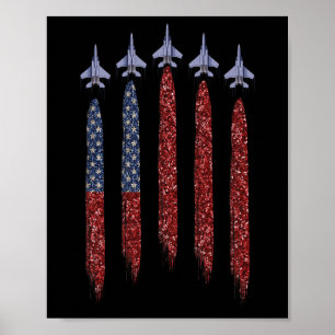 Póster Bandera Patriótica Estadounidense 4 de Julio Día d
