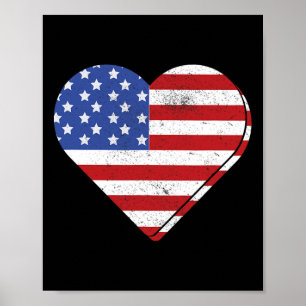 Póster Bandera Patriótica Estadounidense 4 De Julio Indep