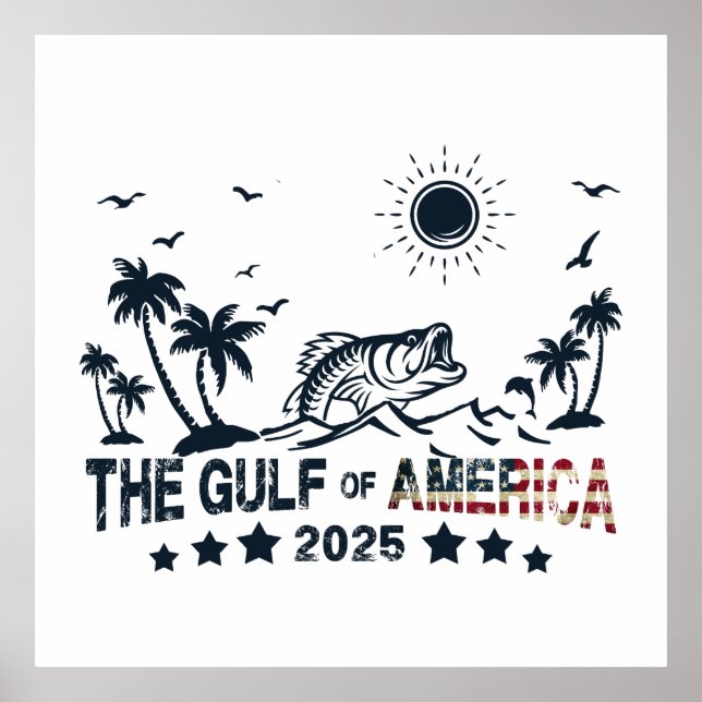 Póster Bandera patriótica estadounidense de pescadores de (Frente)