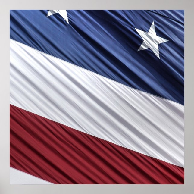 Póster Bandera Patriótica Estadounidense Roja, Blanca y A (Frente)