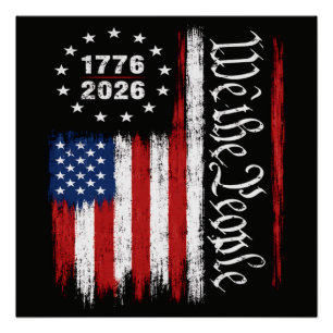 Póster Bandera Patriótica Nosotros El Pueblo 1776 2026