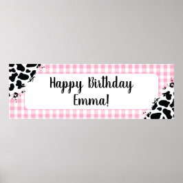 Póster Bandera personalizable de Feliz Cumpleaños con cua