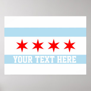 Póster Bandera personalizada de Chicago