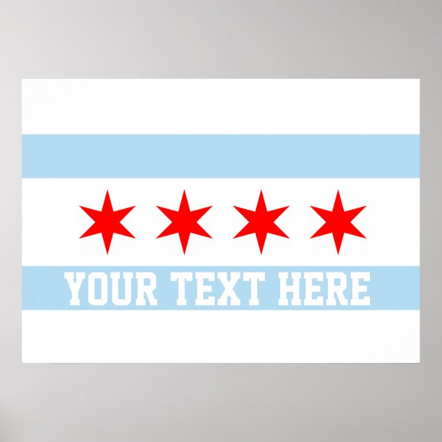 Póster Bandera personalizada de Chicago (Frente)