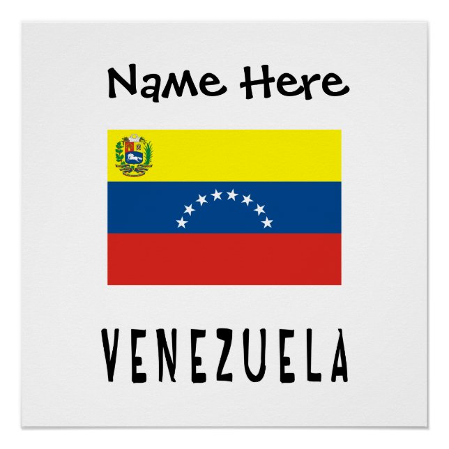 Póster Bandera Personalizada de Venezuela (Anverso)