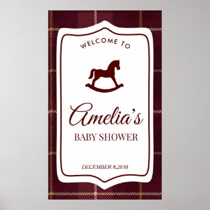 Póster Bandera personalizada para baby shower de Caballo 