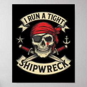 Póster Bandera Pirata Y Los Huesos Que Tengo Corren Un Fu