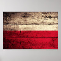 Bandera polaca de madera antigua